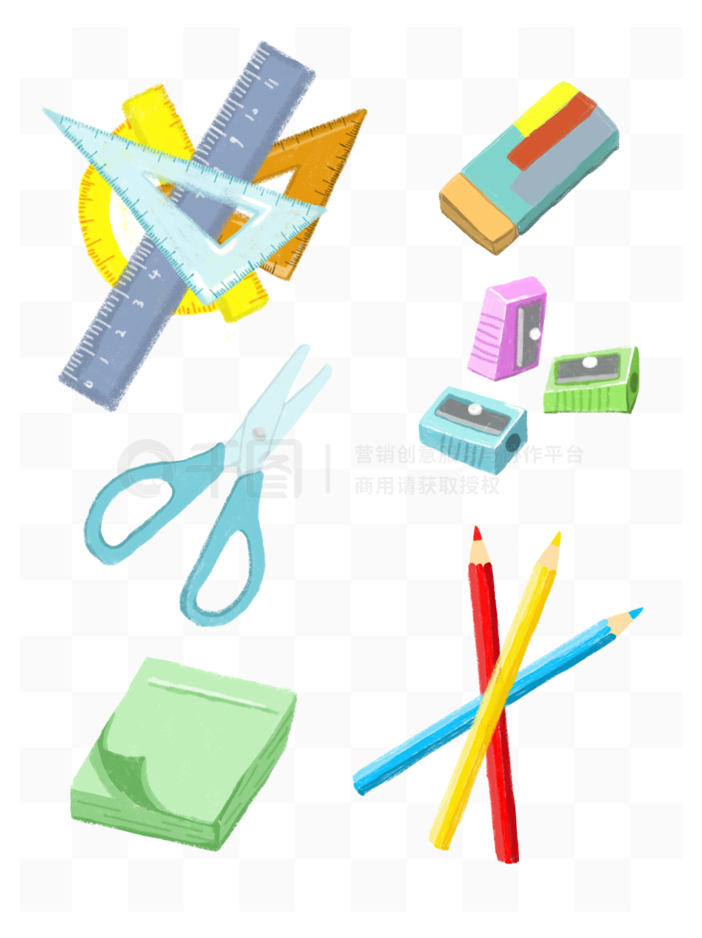 學(xué)習(xí)文具用品手繪元素模板免費(fèi)下載指南